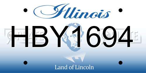 HBY1694 Illinois License Plate