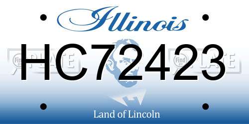 HC72423 Illinois License Plate