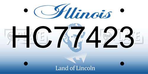 HC77423 Illinois License Plate