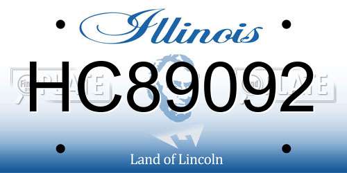 HC89092 Illinois License Plate