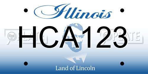 HCA123 Illinois License Plate