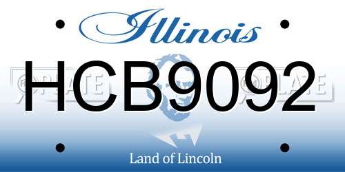 HCB9092 Illinois License Plate