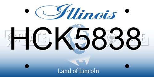 HCK5838 Illinois License Plate