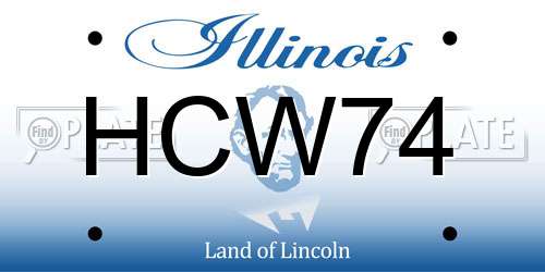 HCW74 Illinois License Plate