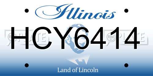 HCY6414 Illinois License Plate