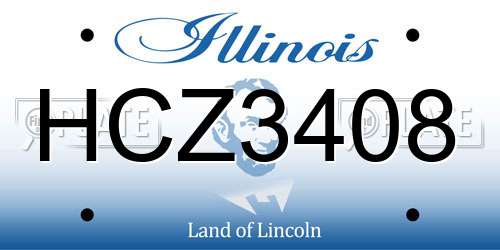 HCZ3408 Illinois License Plate