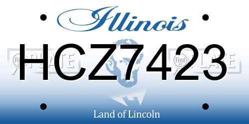 HCZ7423 Illinois License Plate
