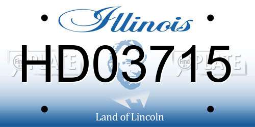HD03715 Illinois License Plate