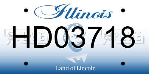 HD03718 Illinois License Plate