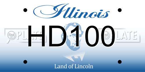 HD100 Illinois License Plate