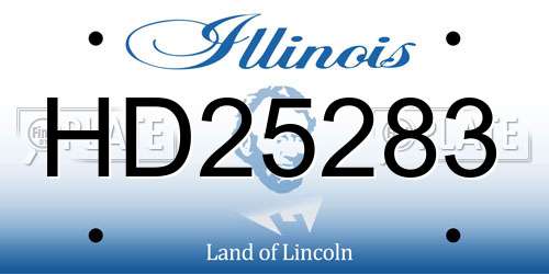 HD25283 Illinois License Plate