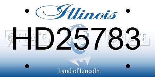 HD25783 Illinois License Plate