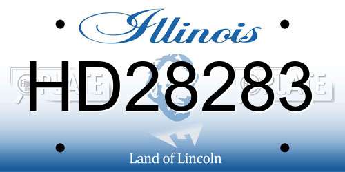 HD28283 Illinois License Plate