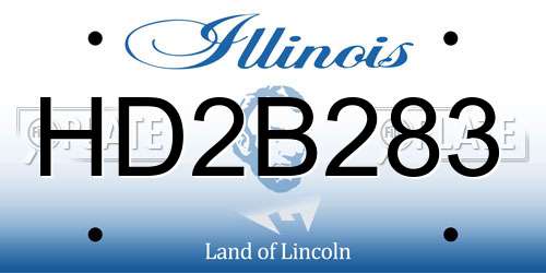 HD2B283 Illinois License Plate