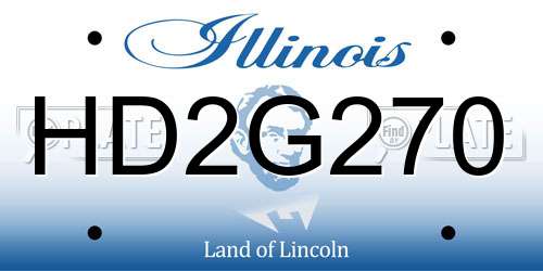 HD2G270 Illinois License Plate