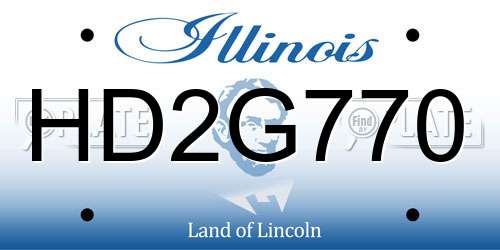 HD2G770 Illinois License Plate