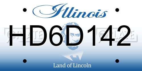 HD6D142 Illinois License Plate