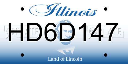 HD6D147 Illinois License Plate