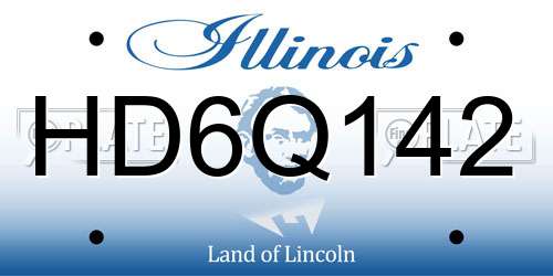 HD6Q142 Illinois License Plate