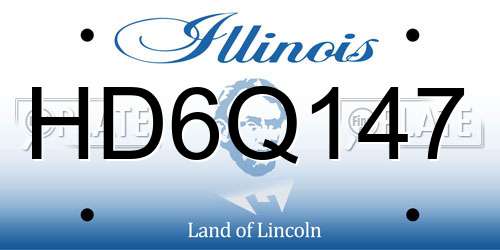 HD6Q147 Illinois License Plate