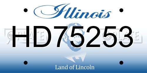HD75253 Illinois License Plate