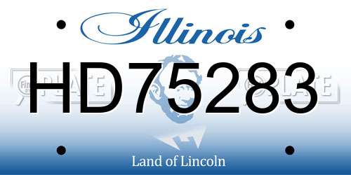 HD75283 Illinois License Plate