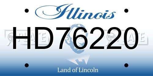 HD76220 Illinois License Plate