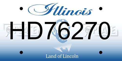 HD76270 Illinois License Plate