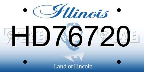 HD76720 Illinois License Plate