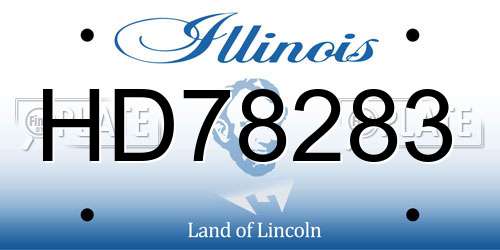 HD78283 Illinois License Plate