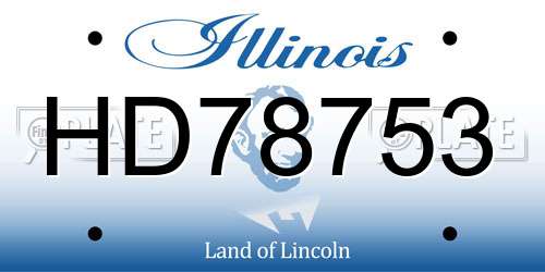 HD78753 Illinois License Plate