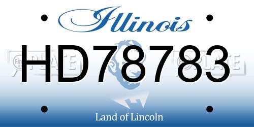 HD78783 Illinois License Plate
