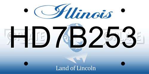 HD7B253 Illinois License Plate