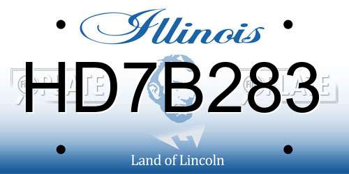 HD7B283 Illinois License Plate