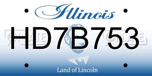 HD7B753 Illinois License Plate