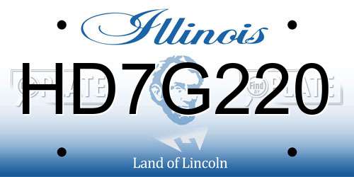 HD7G220 Illinois License Plate