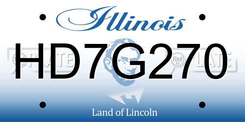 HD7G270 Illinois License Plate