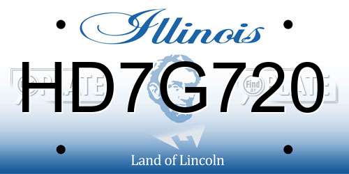HD7G720 Illinois License Plate