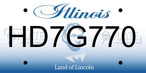HD7G770 Illinois License Plate