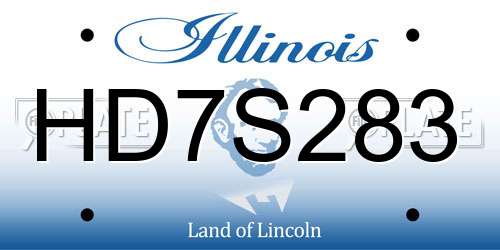 HD7S283 Illinois License Plate