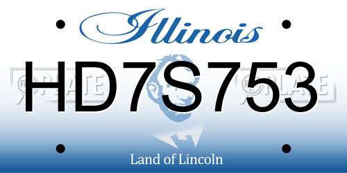 HD7S753 Illinois License Plate