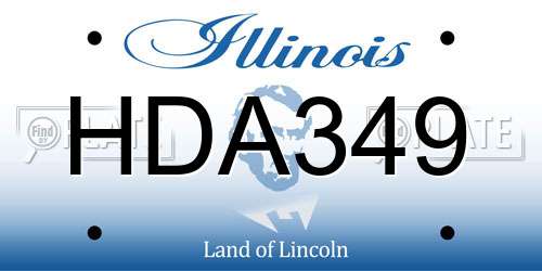 HDA349 Illinois License Plate