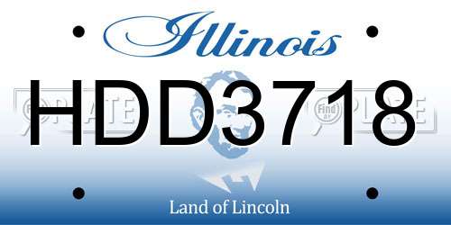 HDD3718 Illinois License Plate