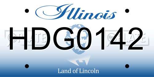 HDG0142 Illinois License Plate