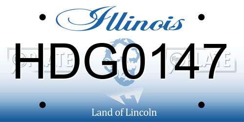 HDG0147 Illinois License Plate