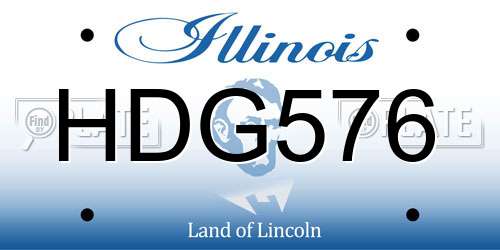 HDG576 Illinois License Plate
