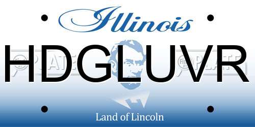 HDGLUVR Illinois License Plate