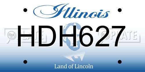 HDH627 Illinois License Plate