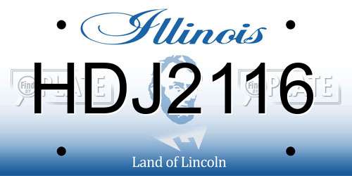 HDJ2116 Illinois License Plate