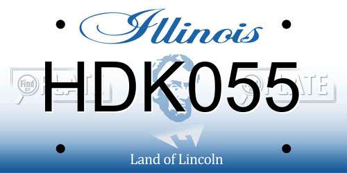 HDK055 Illinois License Plate